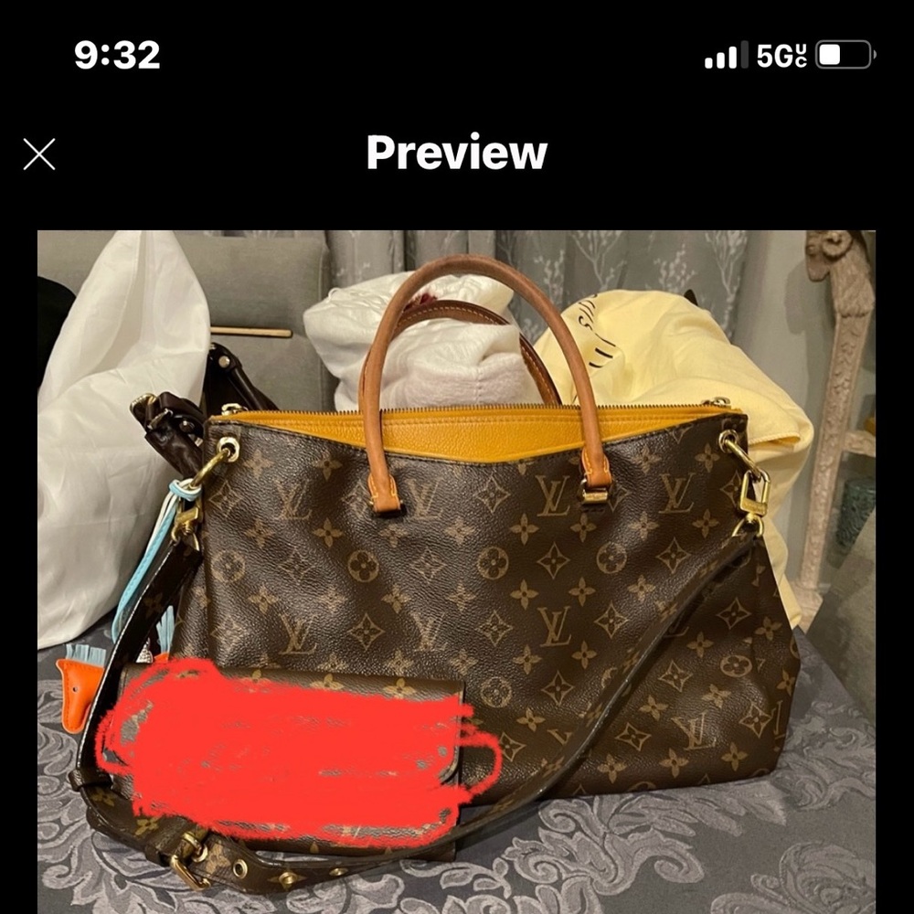 Louis Vuitton Monogram Shoulder Bag with Brown and Tan Accents